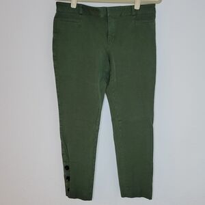 Banana Republic Army Green Chino/Sloan Button Cropped Pants